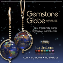 Gemstone Globe Earrings