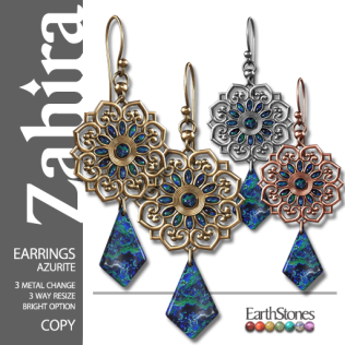 EarthStones Zahira Earrings - Azurite