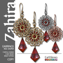 EarthStones Zahira Earrings - Red Jasper