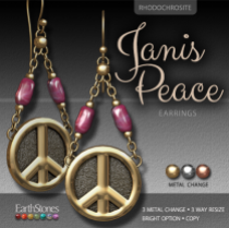 EarthStones Janis Peace Earrings - Rhodochrosite