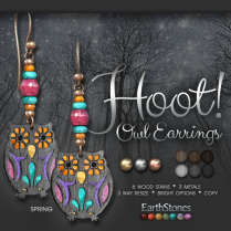 Hoot Owl Earrings - Spring